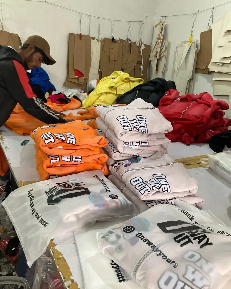 Apparel orders packed for shipment to the USA at Velzio Apparel