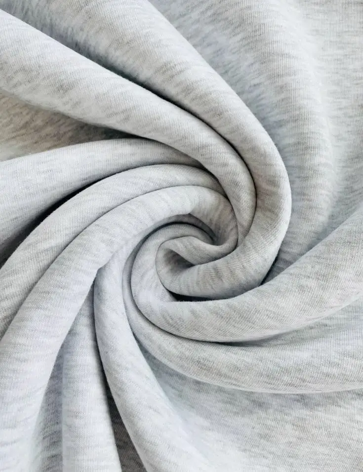 Soft brushed fleece fabric swatch for warm private label hoodies