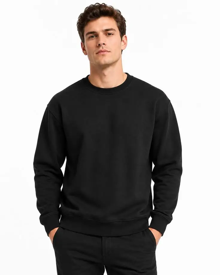Classic custom crewneck sweatshirt with clean rib neckline