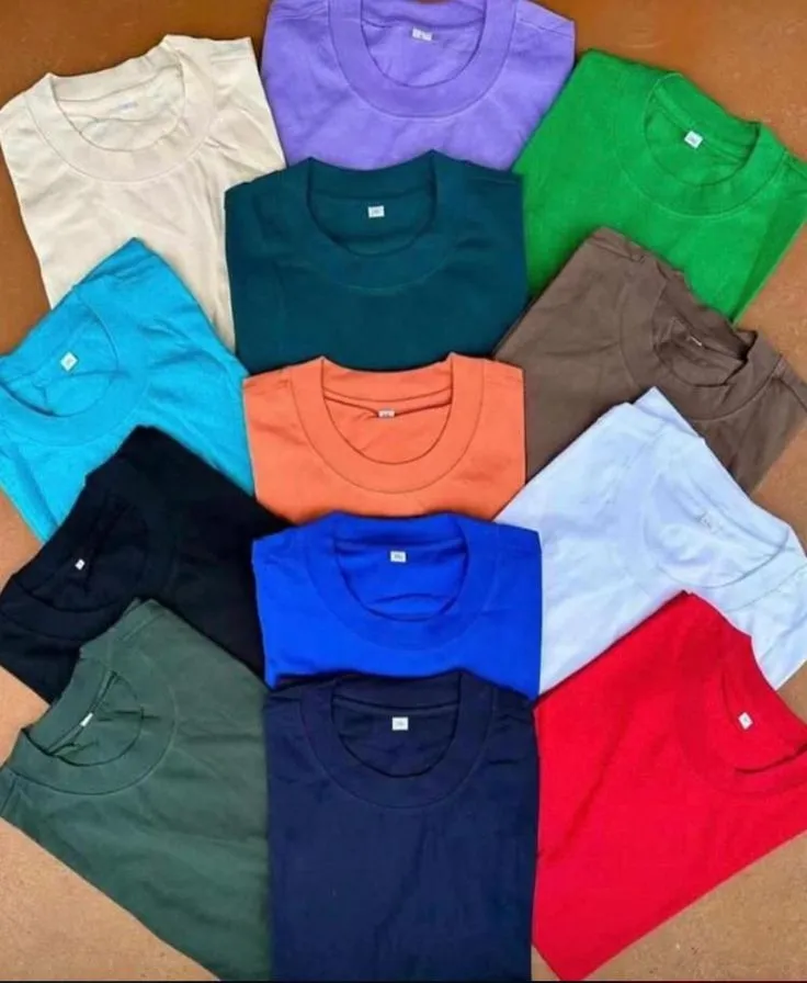Coordinated private label T-shirt collection in different fits, colors and fabric weights