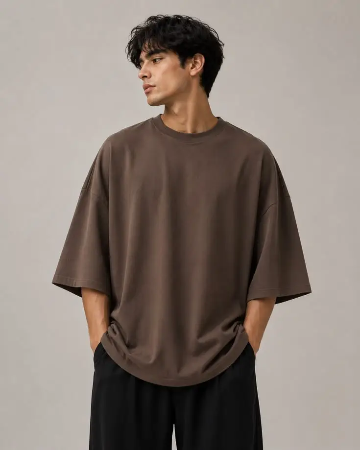 Custom boxy fit T-shirt with structured body and balanced short length