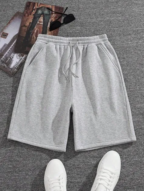 Custom fleece casual shorts with soft brushed interior and substantial silhouette
