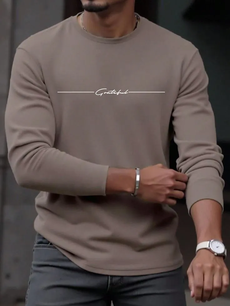 Custom long sleeve cotton T-shirt prepared for private label manufacturing