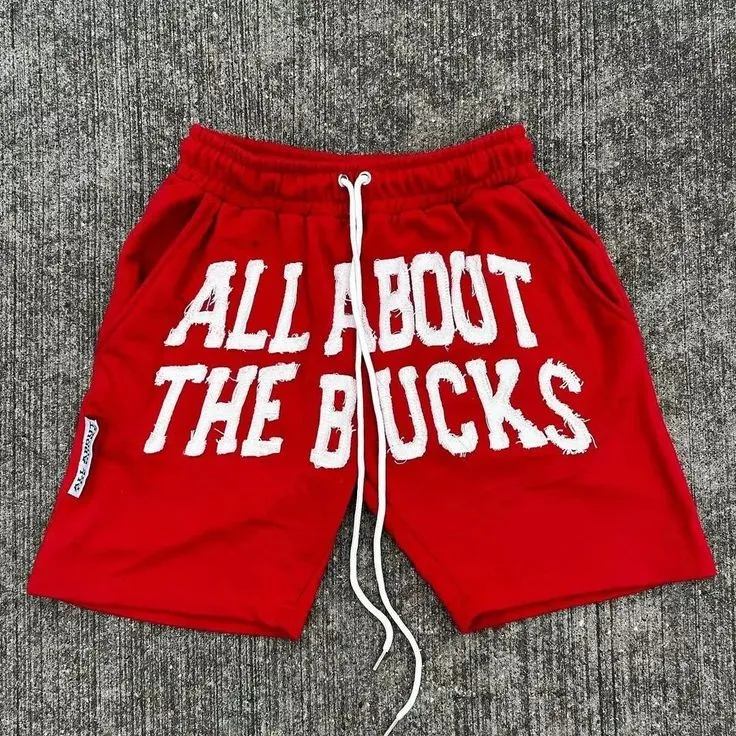 Private label shorts with embroidery woven label hang tag and branded packaging