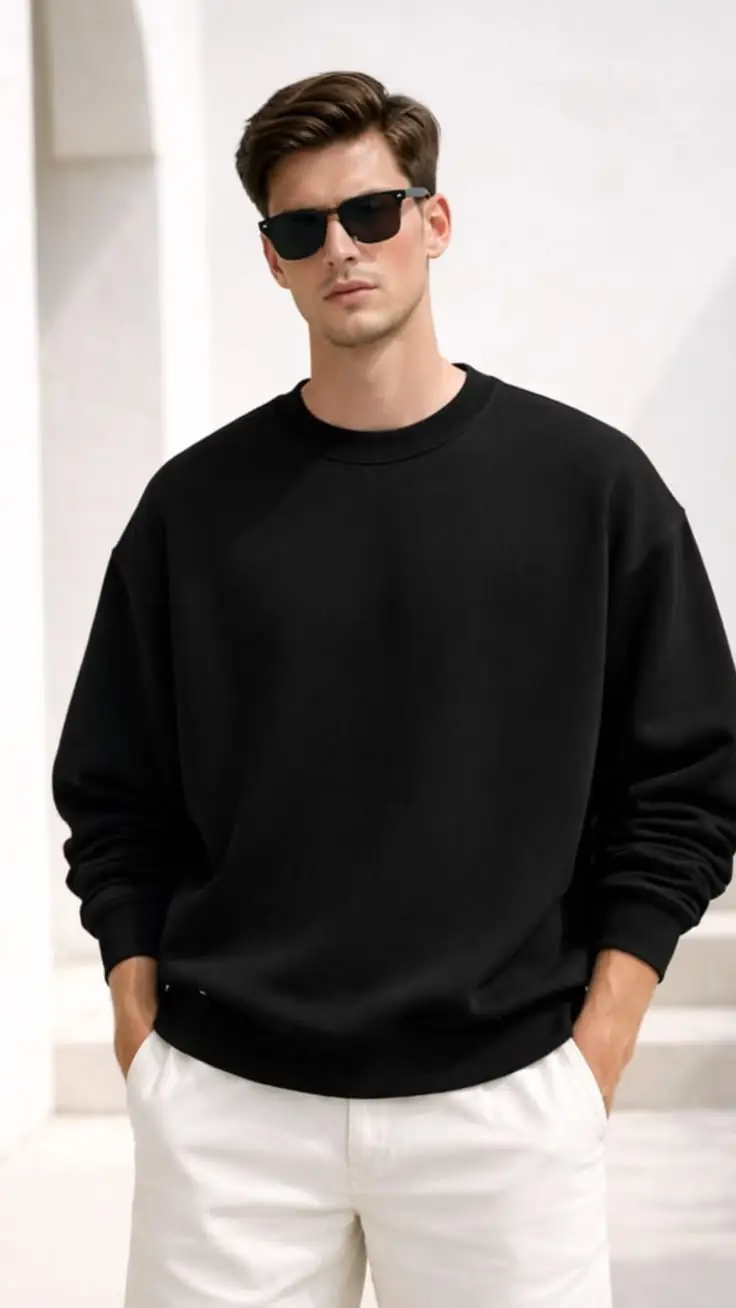 Heavyweight boxy sweatshirt with a structured premium silhouette