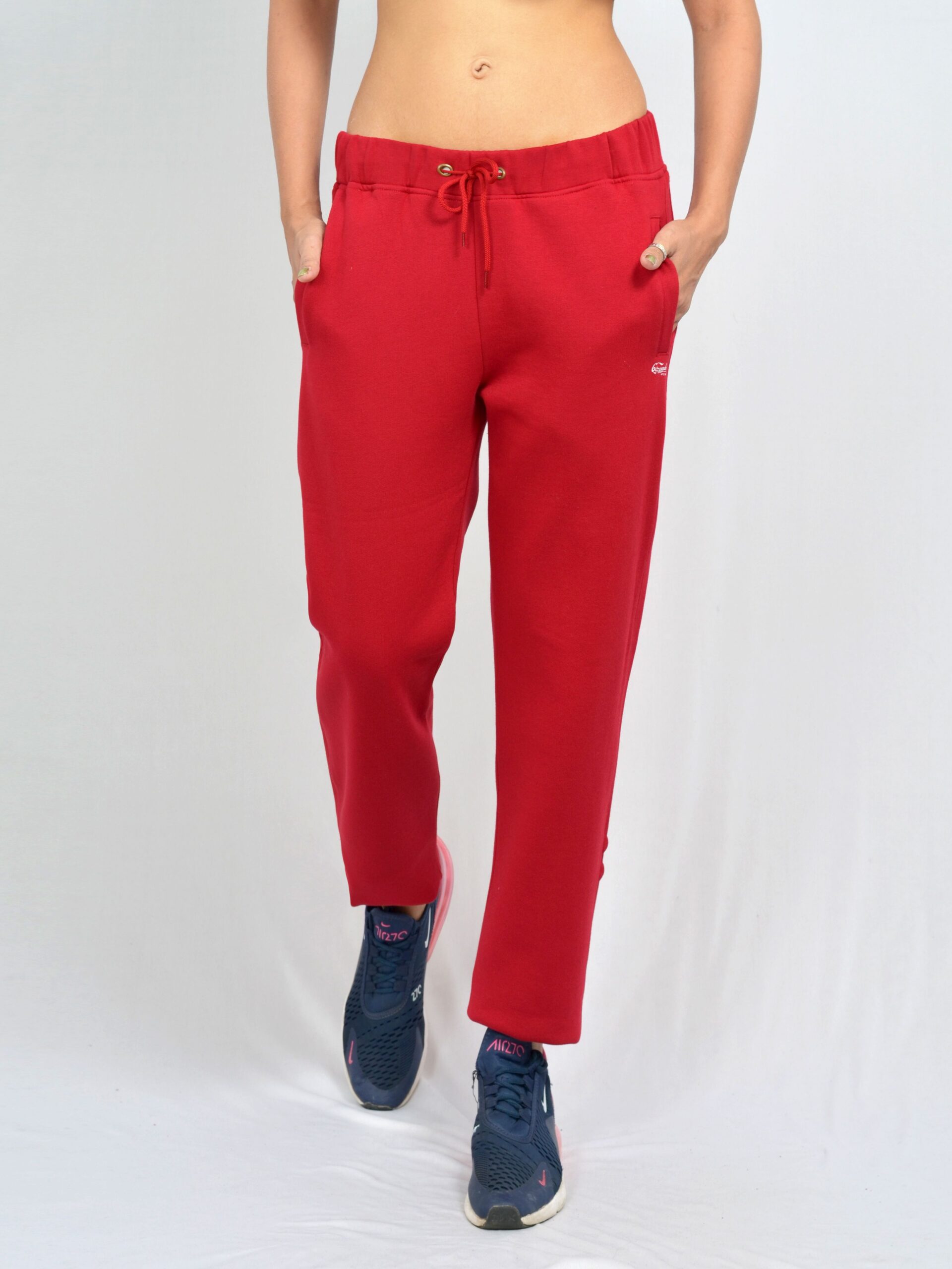 Straight leg custom sweatpants with clean open hem and relaxed fall