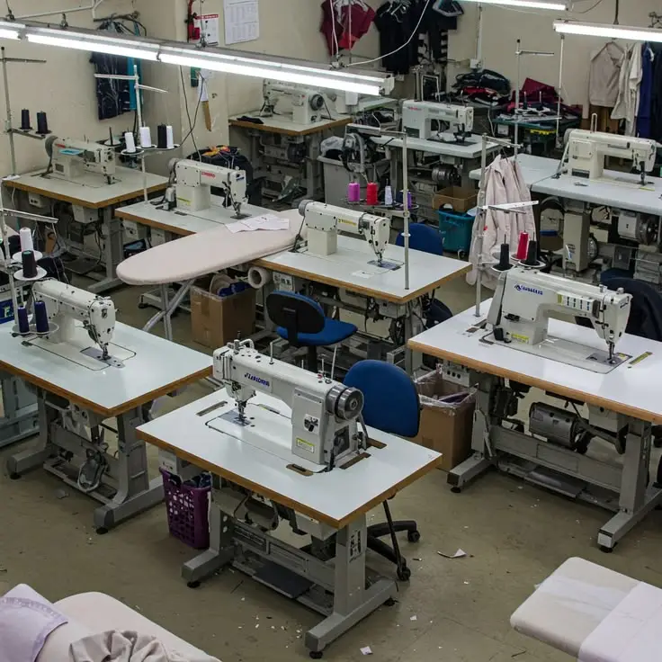garment production floor at Velzio Apparel factory