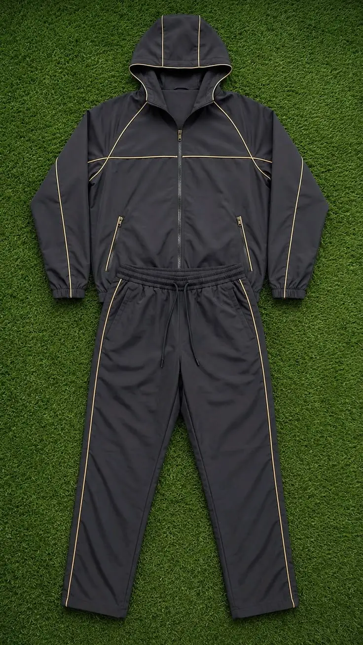 Oversized custom streetwear tracksuit with boxy jacket and relaxed trousers
