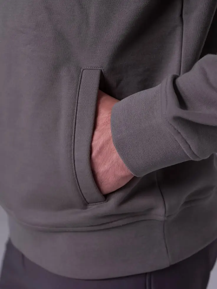 Custom hoodie pocket Opening and rib seam