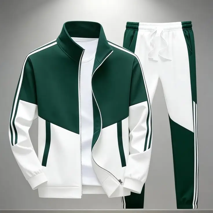 Custom Premium White & Green Track Suits