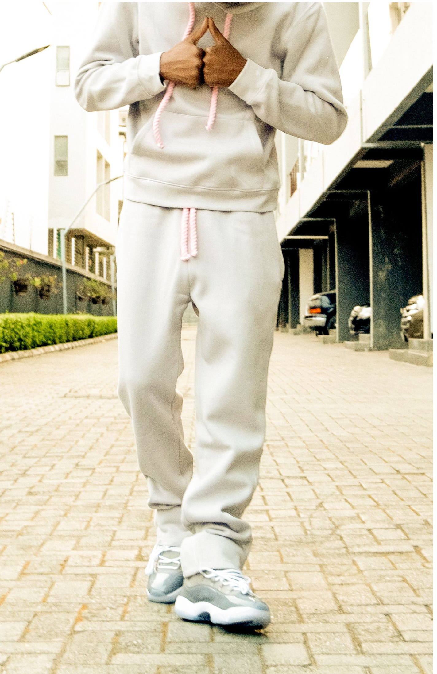 Relaxed oversized custom sweatpants with fuller leg and heavyweight drape