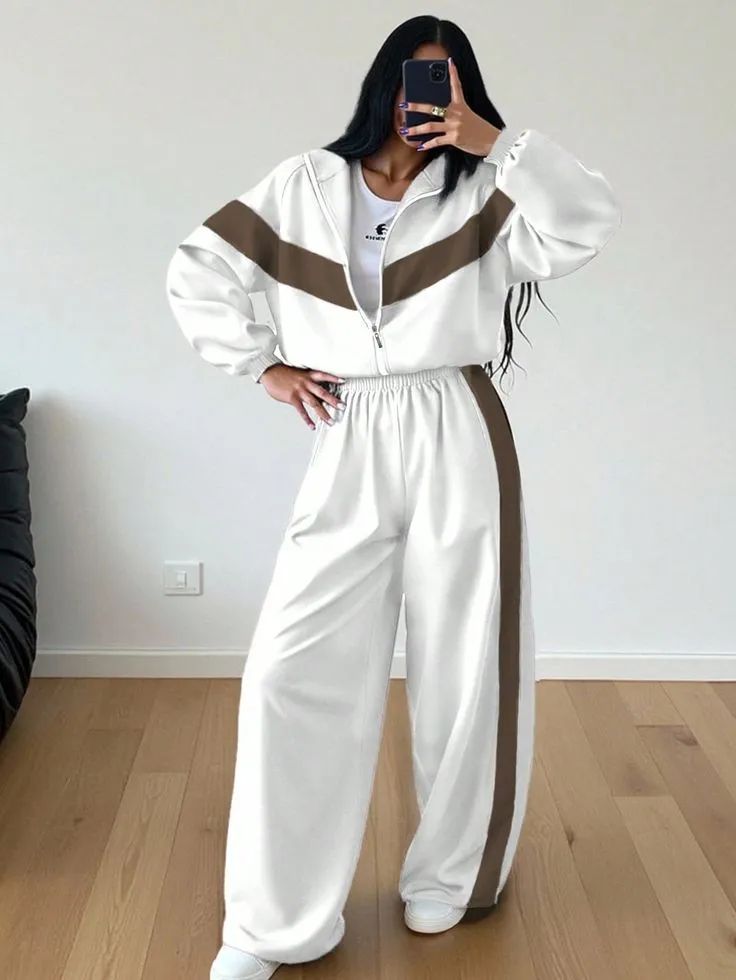 Custom fleece tracksuit set with soft structured surface for casual and lounge collections