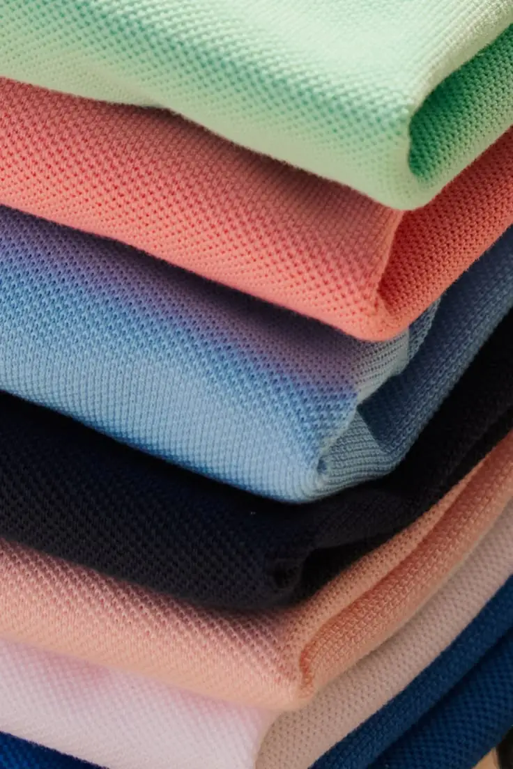 Textured pique knit fabric swatch for custom polo shirt manufacturing