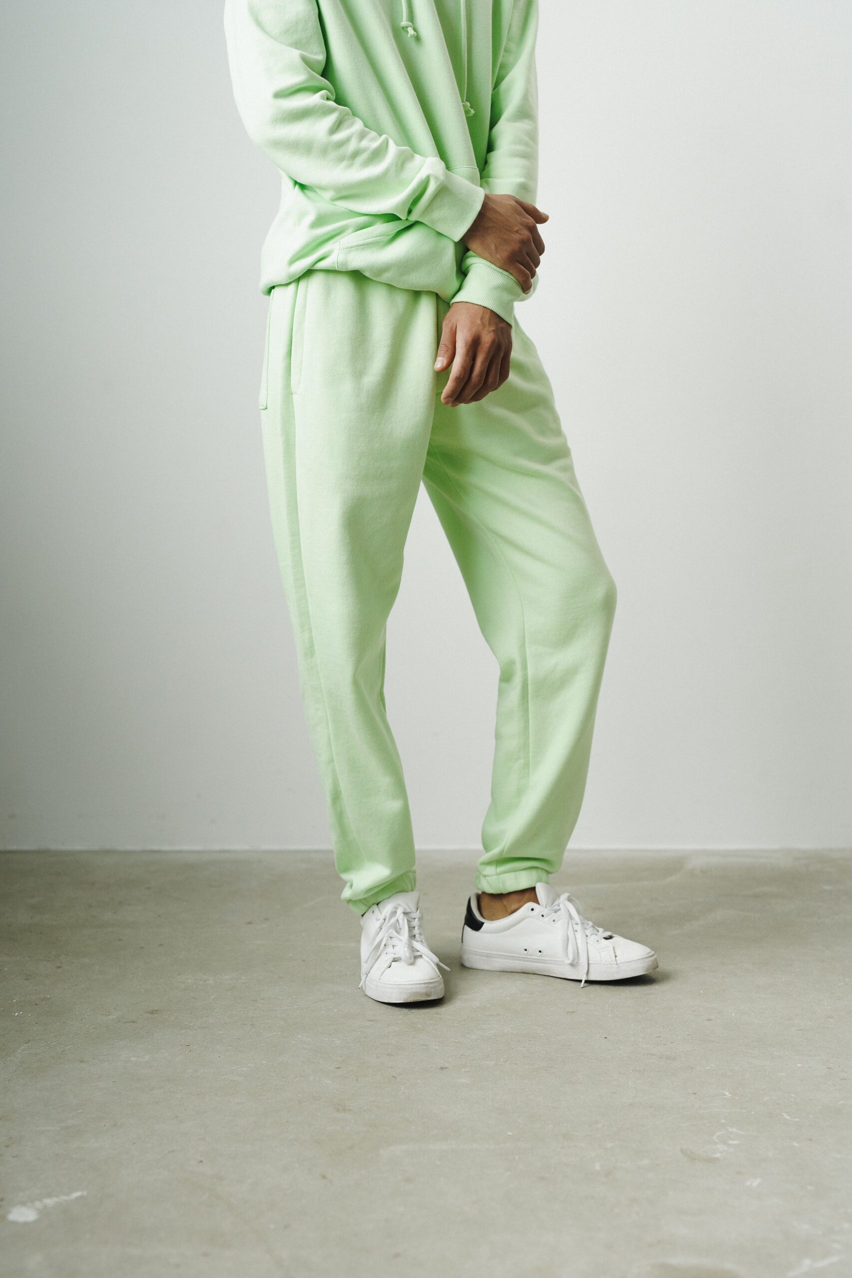 Classic custom cuffed joggers with elastic waistband and balanced taper