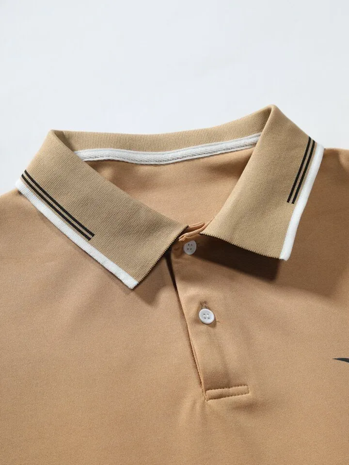 Custom polo shirt buttons zip piping and contrast trim options
