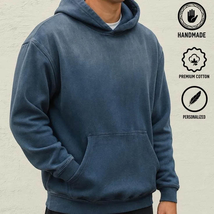 Unisex Hoodie Acid_snow Wash,high End Quality, Vintage Faded Colors, Printed, Chest + Back Print Areas+sleeve Two Tone Streetwear - Velzio Apparel