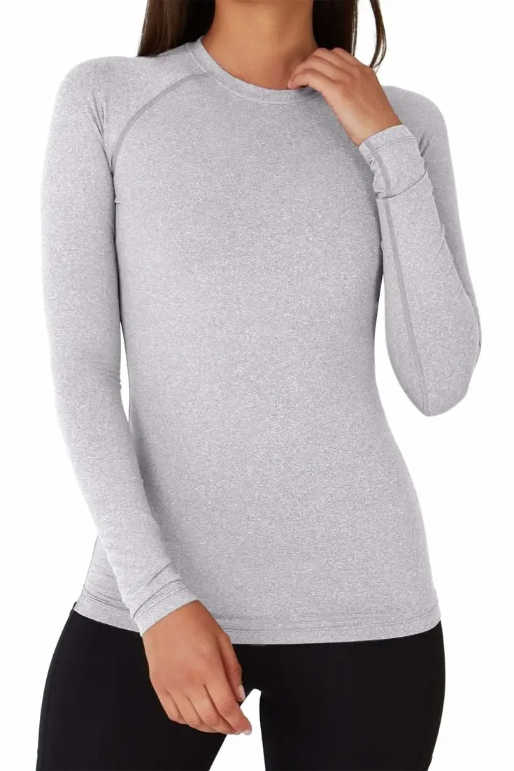 Long-sleeve custom base layer tops with close athletic fit