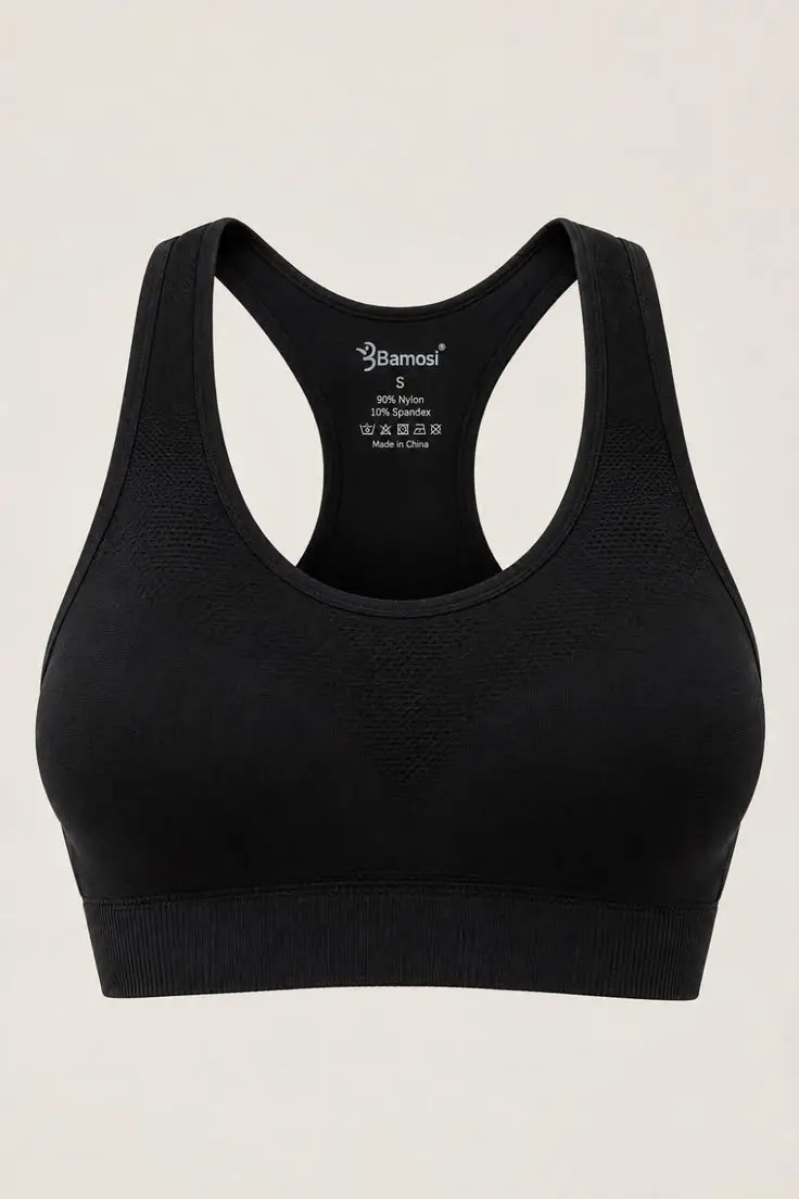 Custom sports bras with varied strap and back constructions